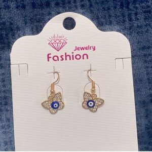 Evil eye butterfly earrings